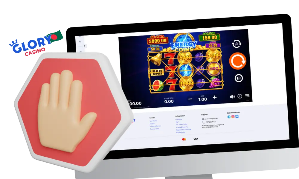 Glory Casino adheres to the rules of responsible gaming